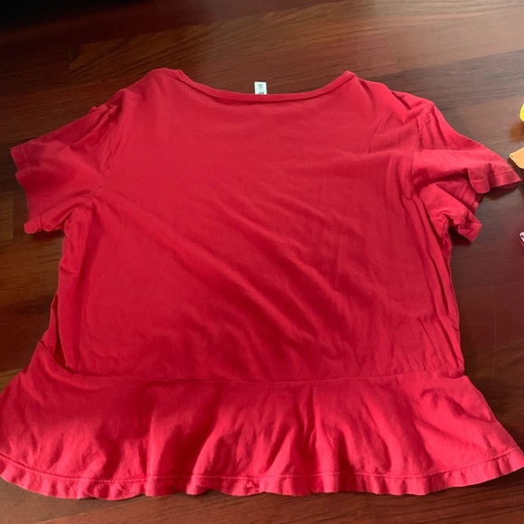 NORDSTROM BP RED PEPLUM TOP - Picture 2 of 2